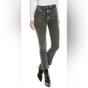 7 For All Mankind Ultra High-Rise Kick Jeans Size 25 Black $218 Retail NWT